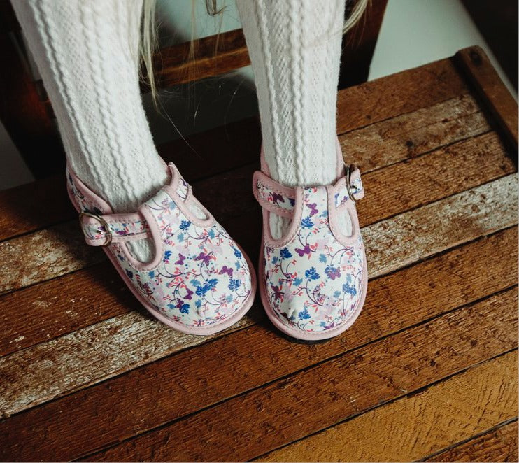 Kids Floral Mary Janes – Breathable Flower Pattern Toddler Dress Shoes