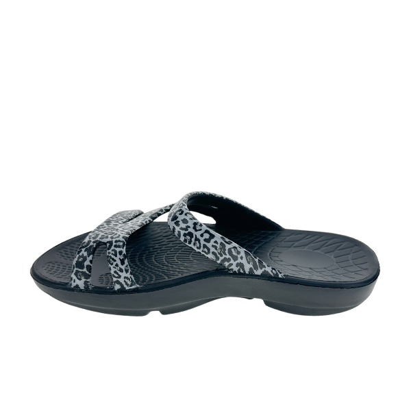 Sovella Active Comfort Sandals Women's Slide Black/Leopard