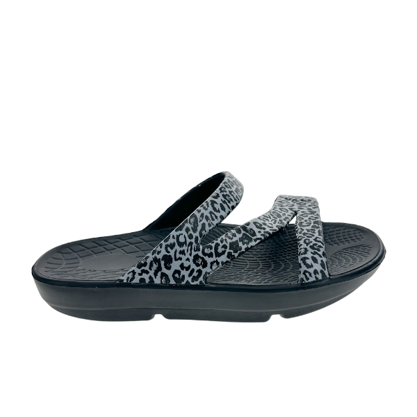 Sovella Active Comfort Sandals Women's Slide Black/Leopard