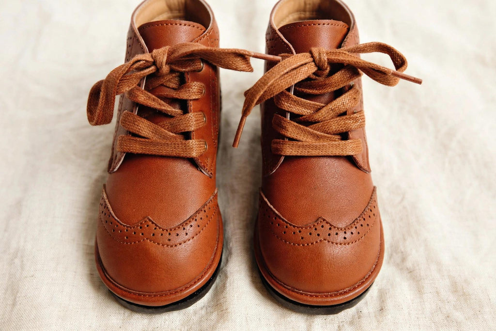 Waterproof Hand-Stitched Kids’ Boots with Flexible Sole |Chestnut