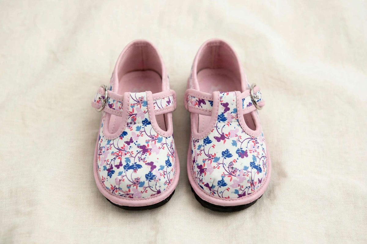 Kids Floral Mary Janes – Breathable Flower Pattern Toddler Dress Shoes